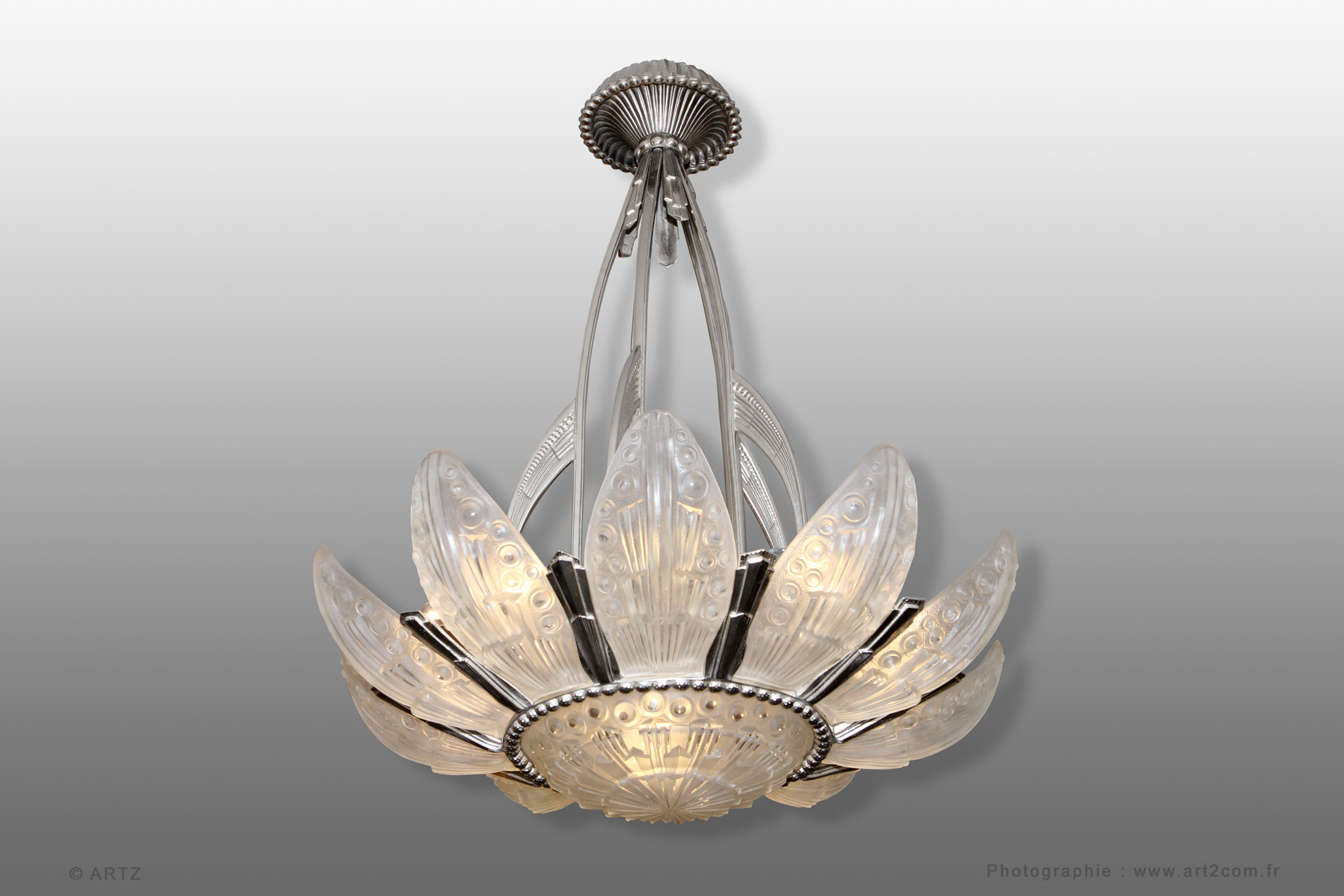 Exceptional chandelier G.LELEU
