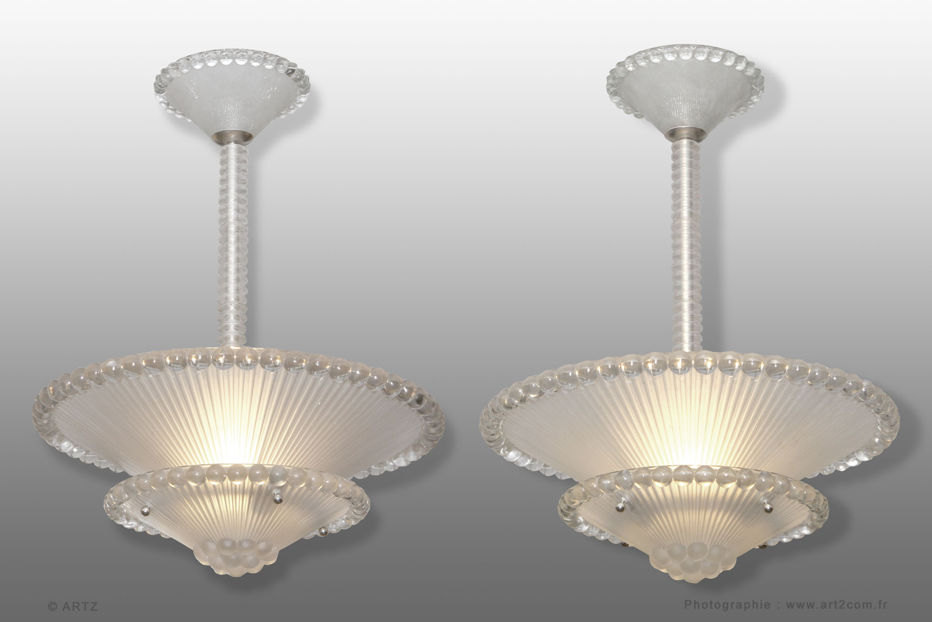 Exceptional chandeliers R.LALIQUE